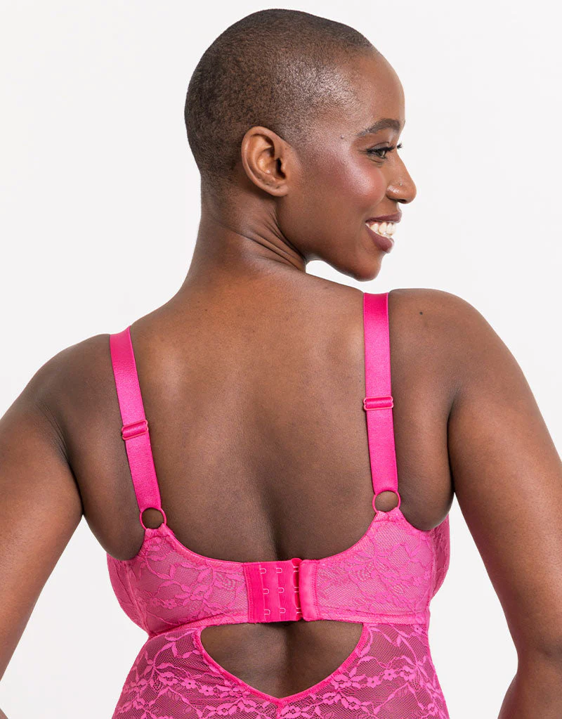 Curvy Kate All Night Lace Plunge Body Hot Pink/ Blush - Image 6