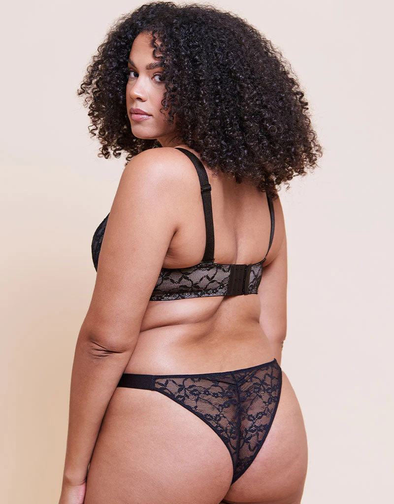 Curvy Kate All Night Lace Scooped Multiway Balcony Bra Black/Blush - Image 6