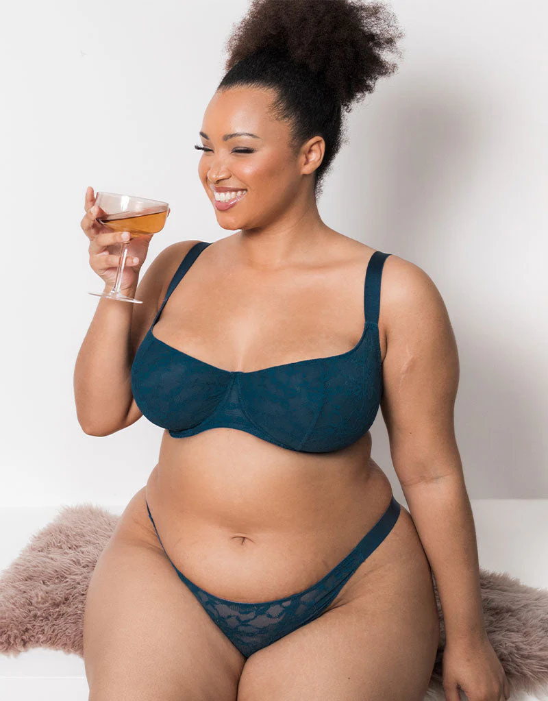 Curvy Kate All Night Lace Tanga Denim Blue - Image 5