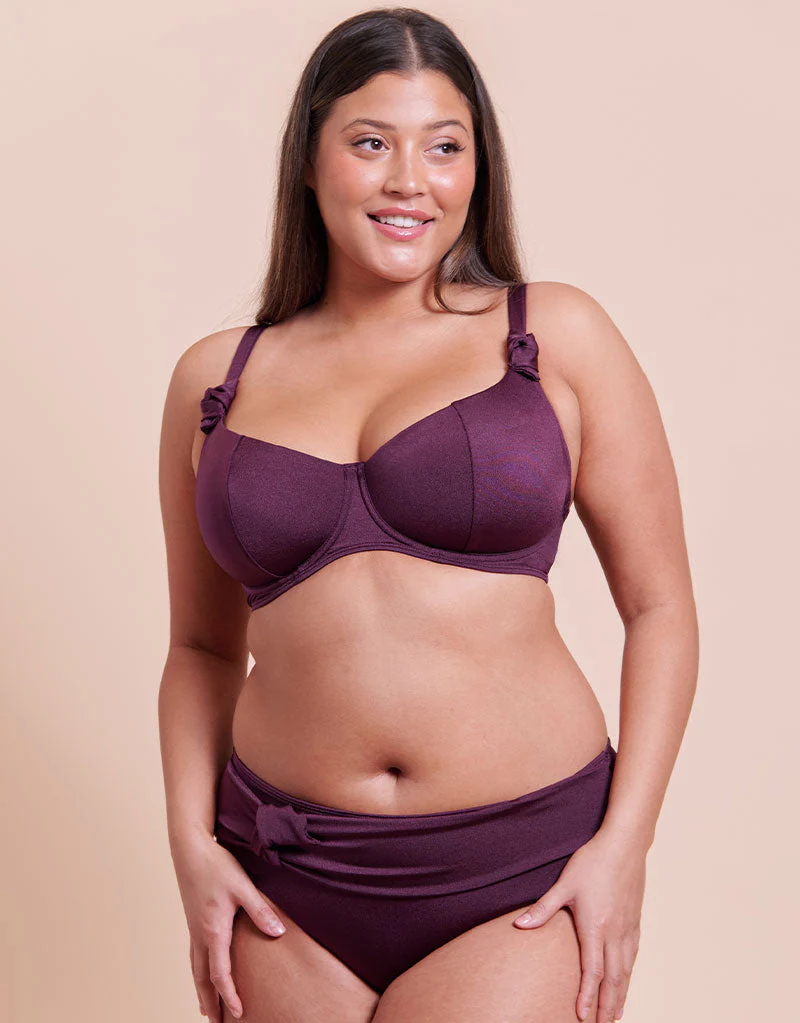 Curvy Kate Beach Bliss High Leg Bikini Brief Mulberry Purple - Image 3