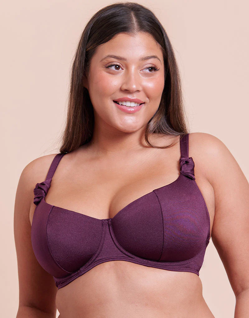 Curvy Kate Beach Bliss Scooped Balcony Bikini Top Mulberry Purple - Image 3