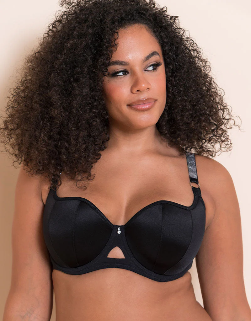 Curvy Kate Boost Diamante Padded Balcony Bra Black - Image 4