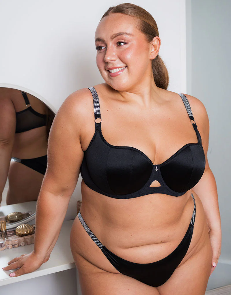 Curvy Kate Boost Diamante Padded Balcony Bra Black - Image 8