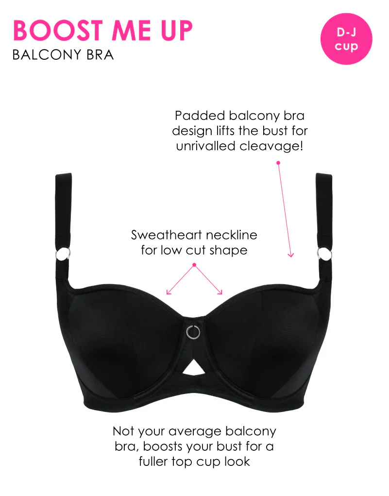 Curvy Kate Boost Me Up Padded Balcony Bra Black - Image 3