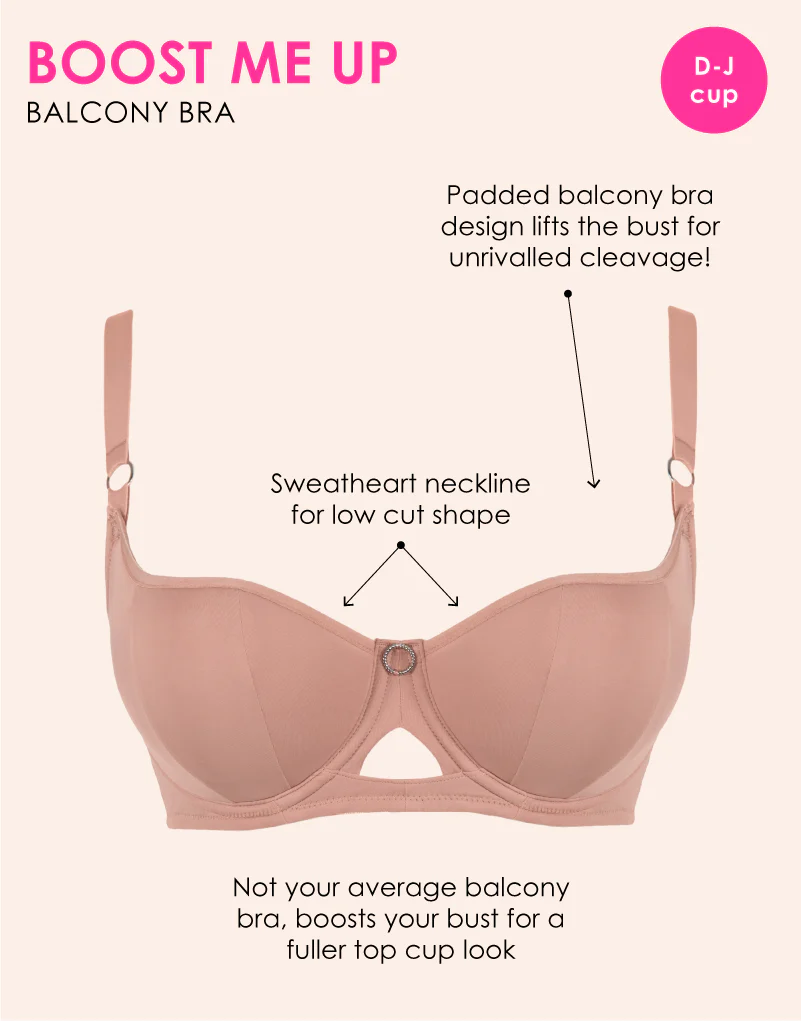Curvy Kate Boost Me Up Padded Balcony Bra Latte - Image 3