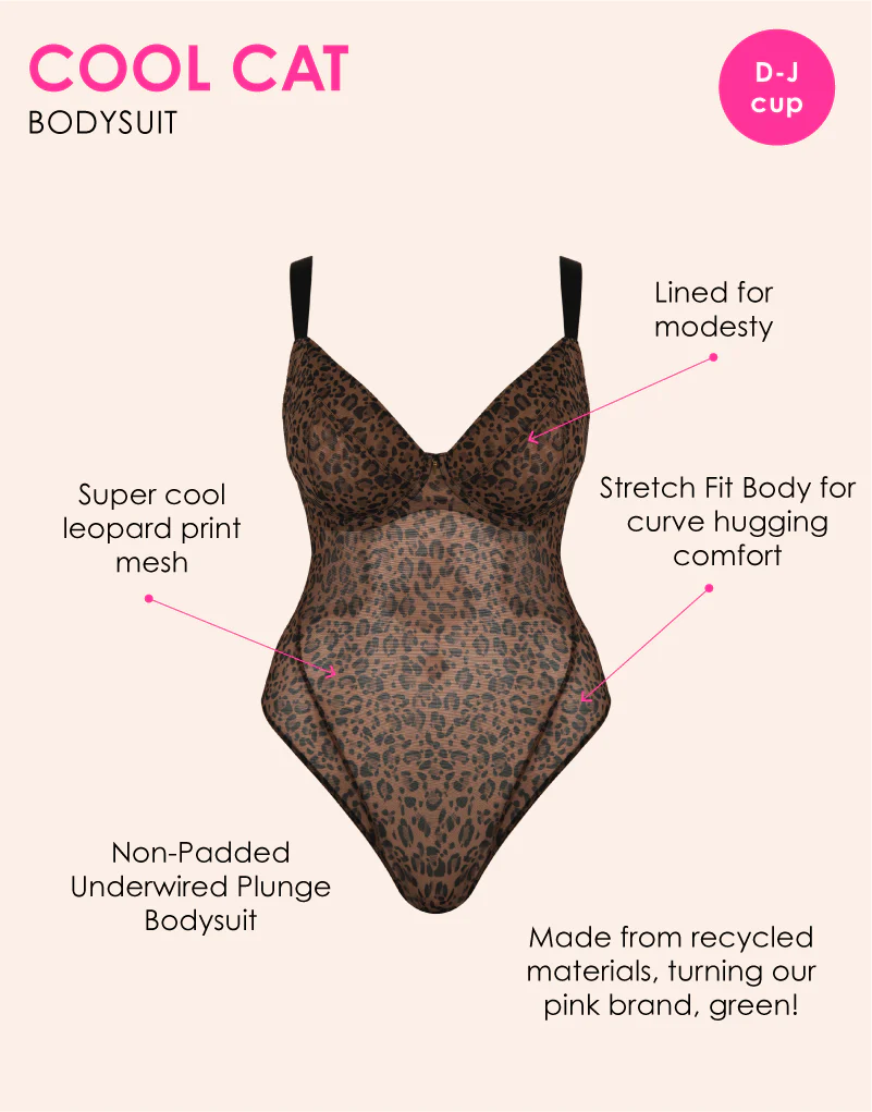 Curvy Kate Cool Cat Plunge Body Leopard Brown - Image 3