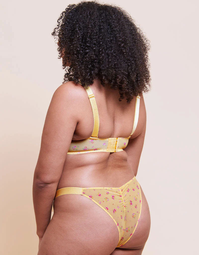 Curvy Kate Cool Cat Scooped Multiway Balcony Bra Yellow Floral - Image 6