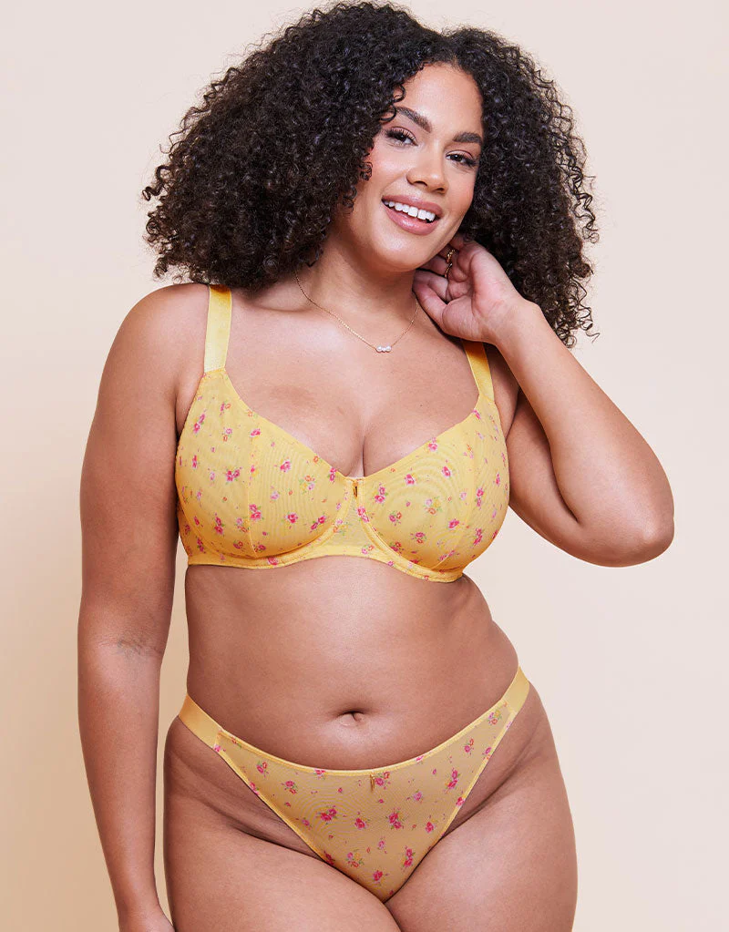 Curvy Kate Cool Cat Tanga Yellow Floral - Image 3