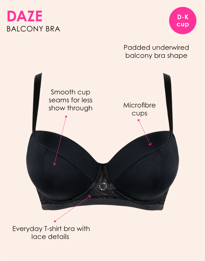 Curvy Kate Daze Padded T-Shirt Balcony Bra Black - Image 3