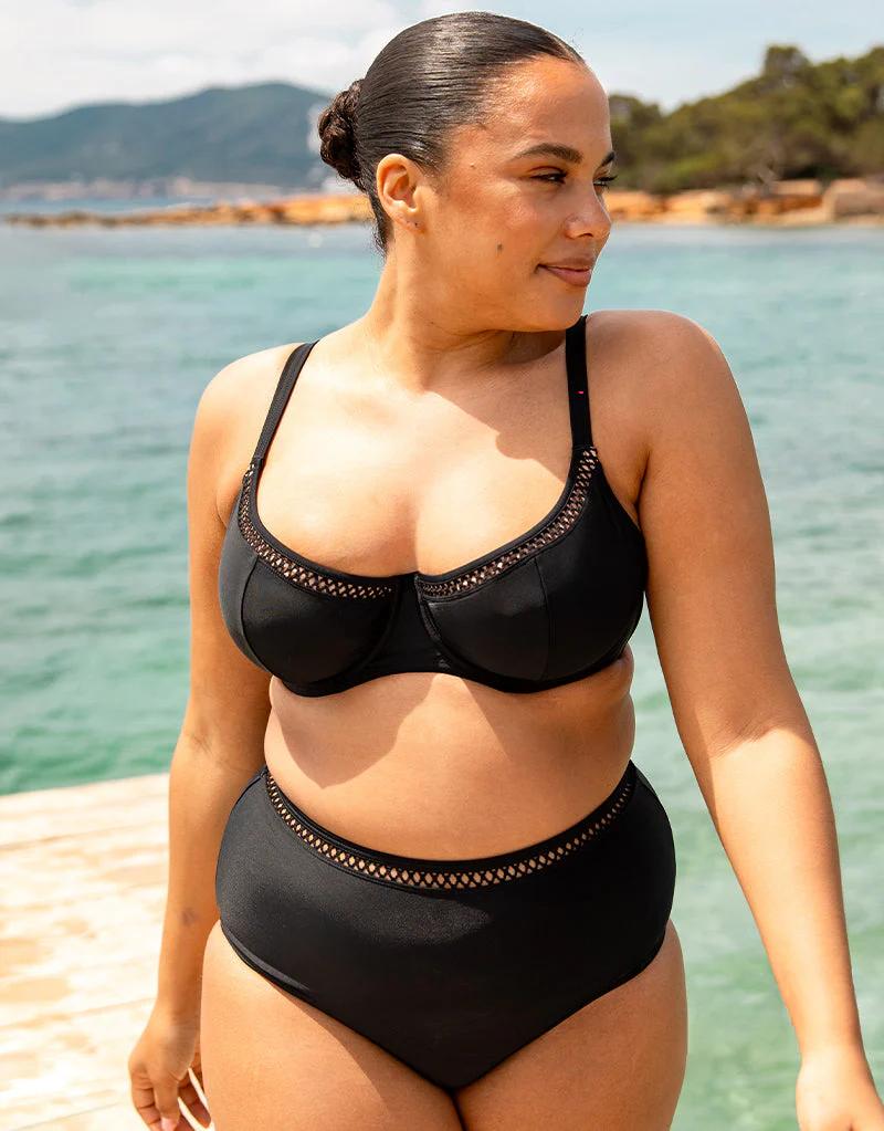 Curvy Kate First Class High Waist Bikini Bottom Black - Image 5