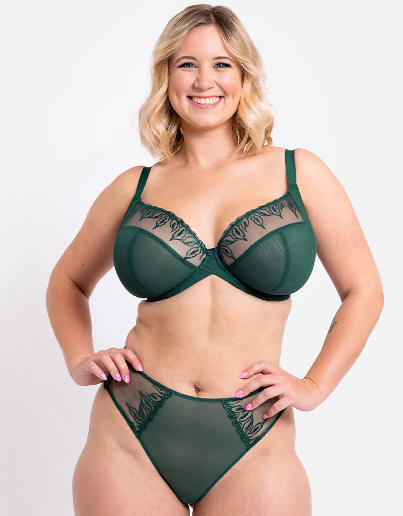Curvy Kate Flare Deep Thong Emerald Sparkle - Image 3