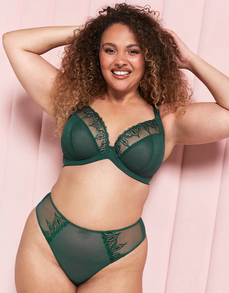 Curvy Kate Flare Deep Thong Emerald Sparkle - Image 5
