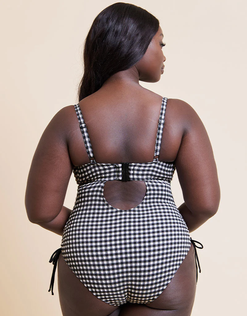 Curvy Kate Holiday Check Non Wired Swimsuit Black - Image 6
