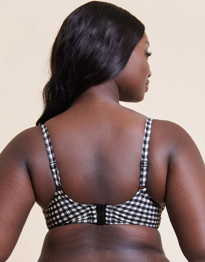 Curvy Kate Holiday Check Scooped Balcony Bikini Top Black - Image 5
