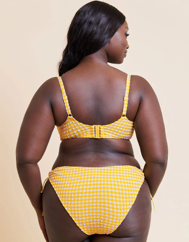 Curvy Kate Holiday Check Tie-Side Bikini Brief Sunshine Yellow - Image 4