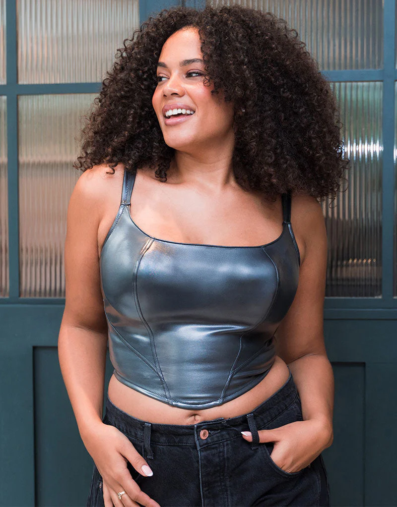 Curvy Kate Hype Longline Corset Bra GunMetal - Image 8