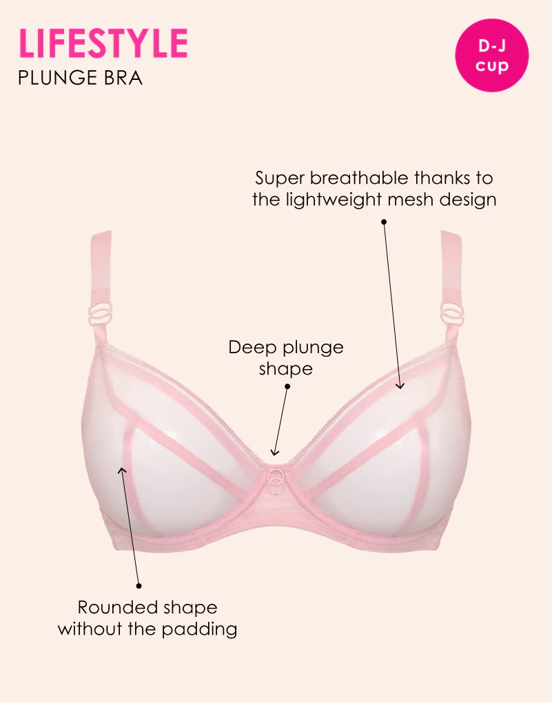 Curvy Kate Lifestyle Plunge Bra Blush Pink - Image 3