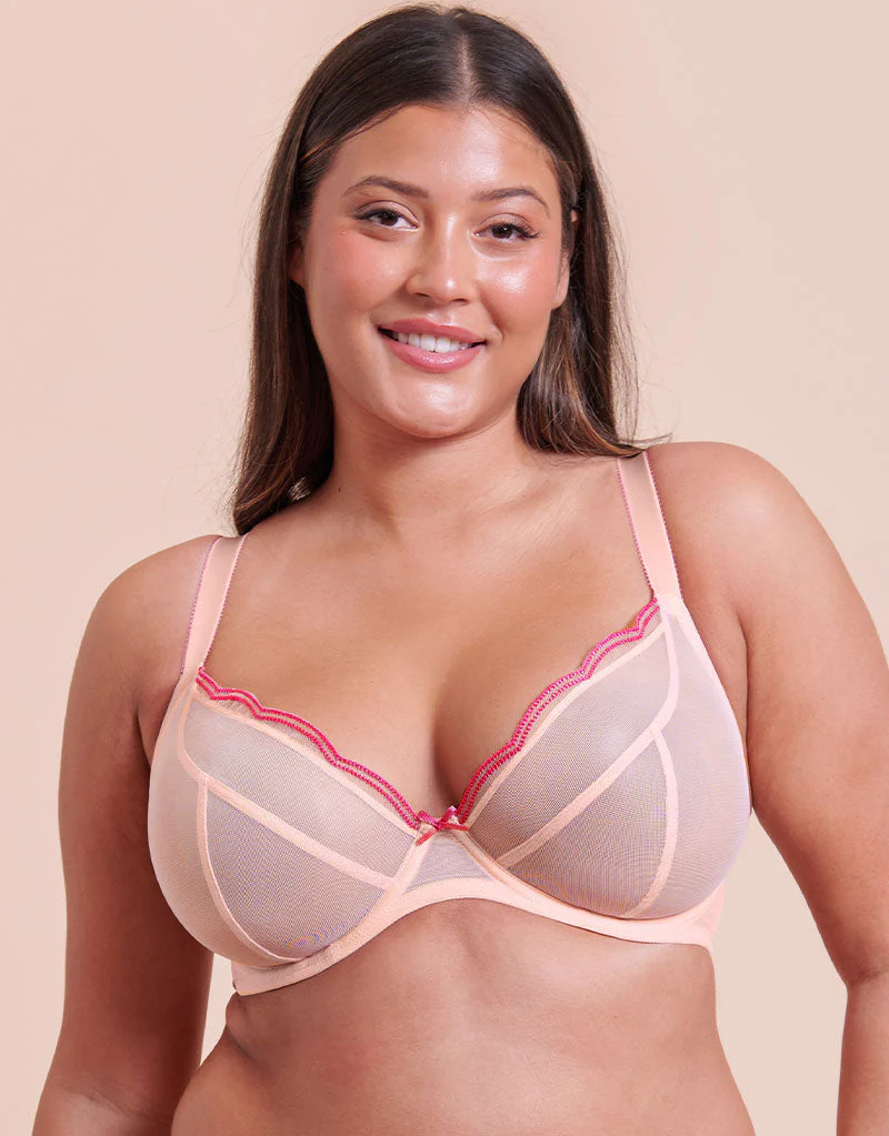 Curvy Kate Lightstyle Scallop Plunge Bra Blush Pink - Image 3