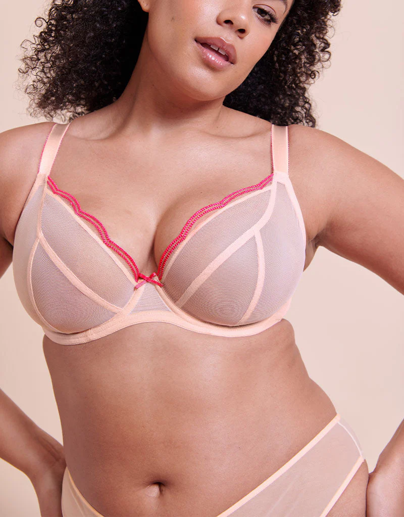 Curvy Kate Lightstyle Scallop Plunge Bra Blush Pink - Image 7