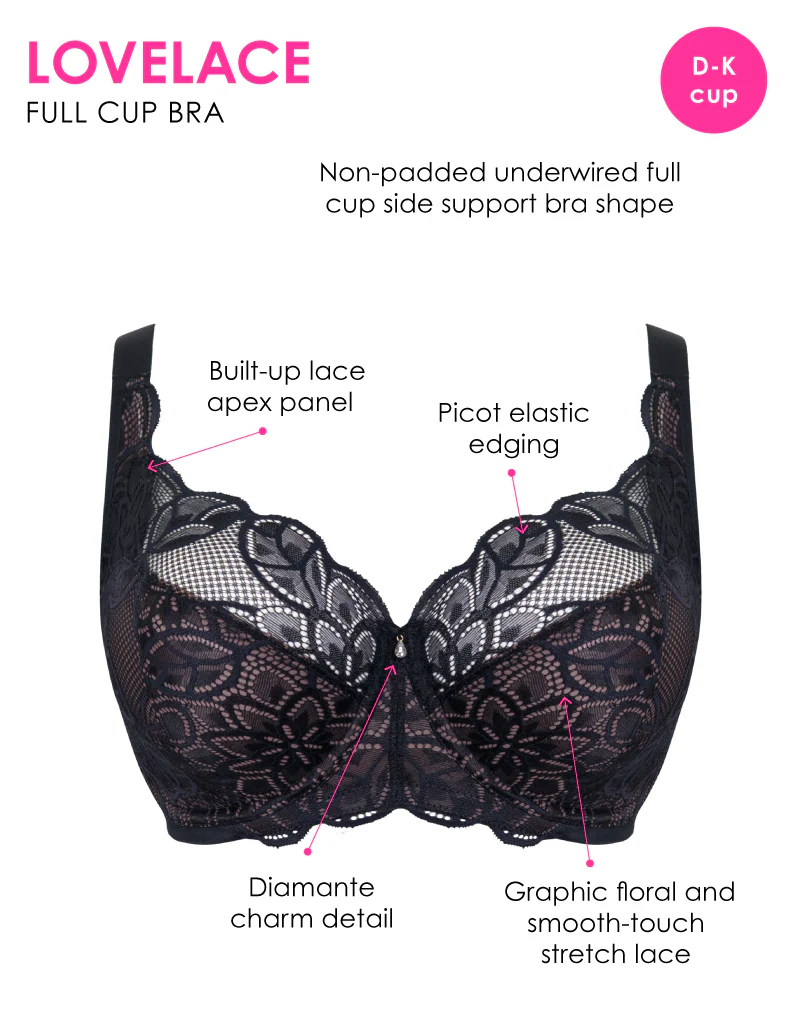 Curvy Kate Lovelace Full Cup Side Support Bra Black/ Taupe - Image 3