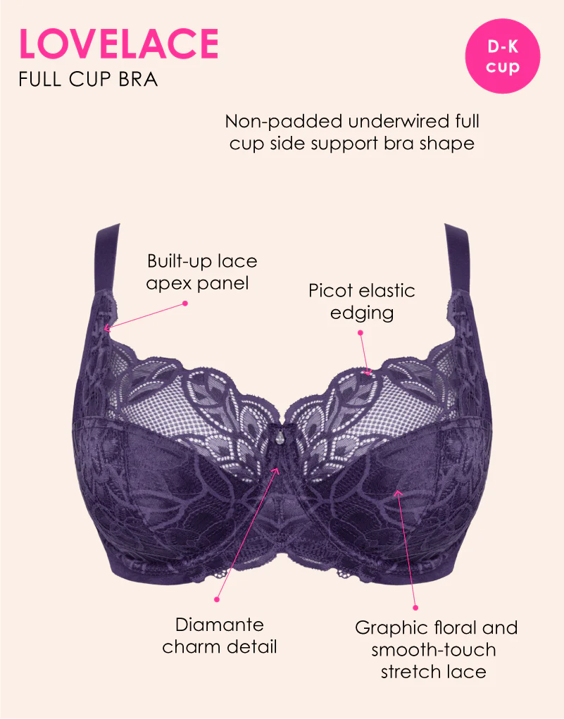 Curvy Kate Lovelace Full Cup Side Support Bra Deep Purple - Image 3