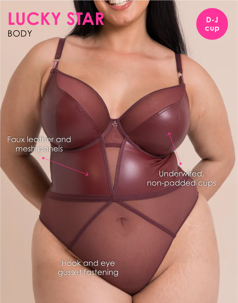 Curvy Kate Lucky Star Plunge Body Oxblood - Image 3