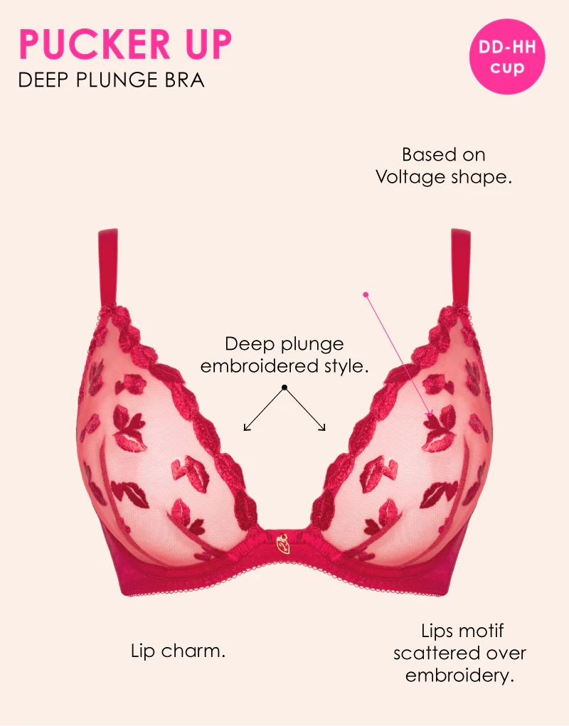 Curvy Kate Pucker Up Deep Plunge Bra Lipstick Red - Image 3