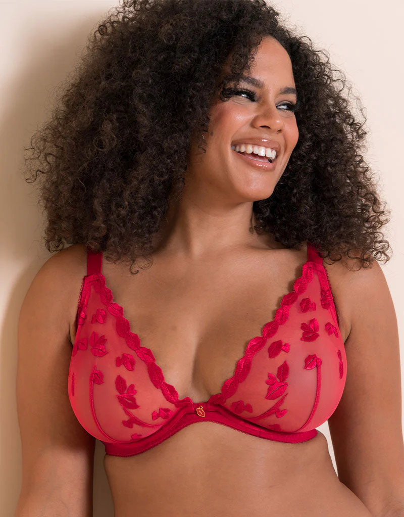Curvy Kate Pucker Up Deep Plunge Bra Lipstick Red - Image 4