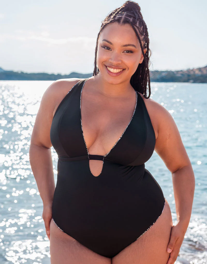 Curvy Kate Ripple Reef Reversible Non-Wired Multiway Swimsuit Black Print - Image 11
