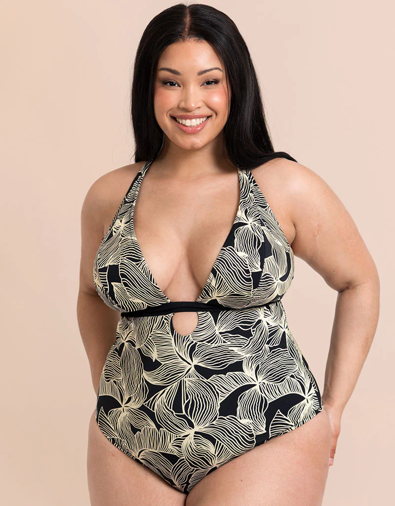 Curvy Kate Ripple Reef Reversible Non-Wired Multiway Swimsuit Black Print - Image 3