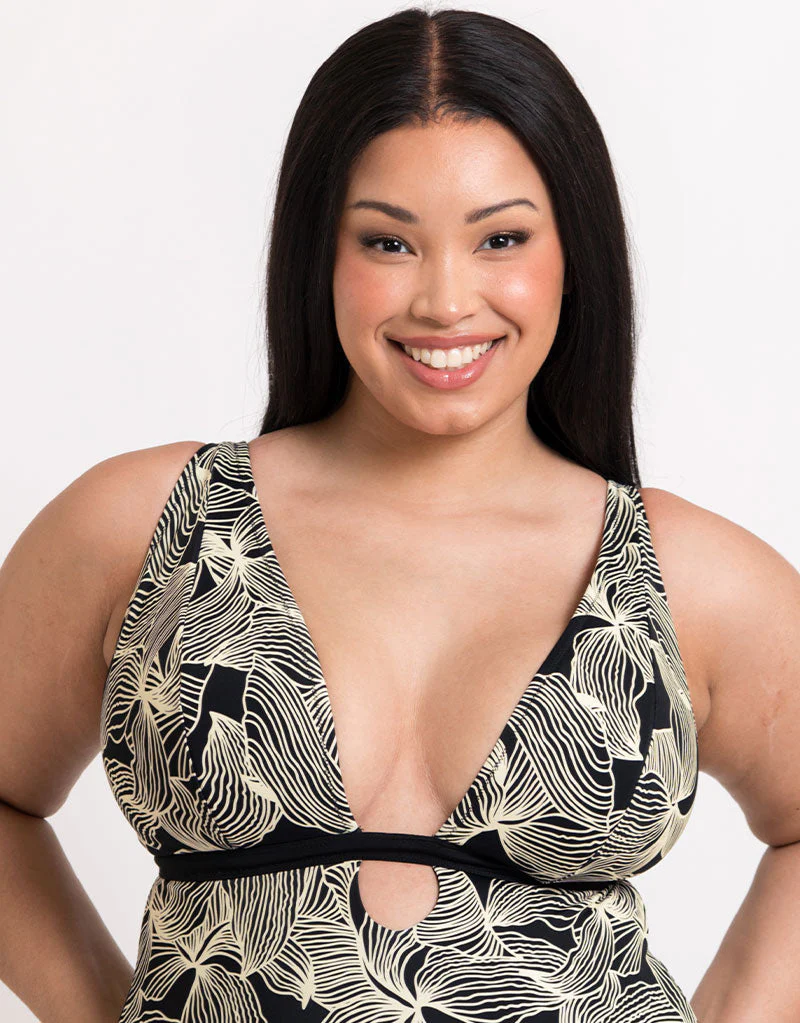 Curvy Kate Ripple Reef Reversible Non-Wired Multiway Swimsuit Black Print - Image 4