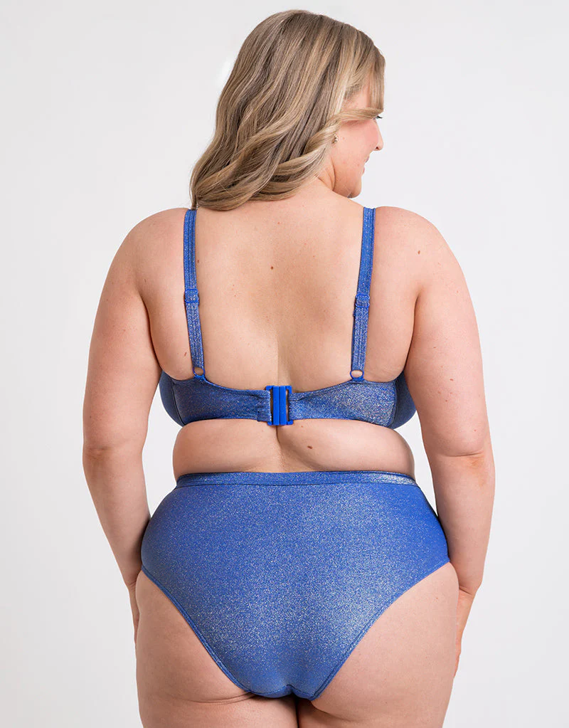 Curvy Kate Sapphire Seas Balcony Bikini Top Blue Sparkle - Image 6