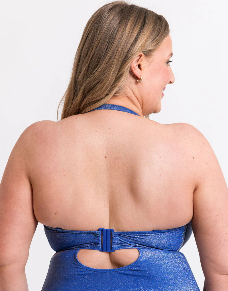 Curvy Kate Sapphire Seas Bandeau Strapless Multiway Swimsuit Blue Sparkle - Image 6