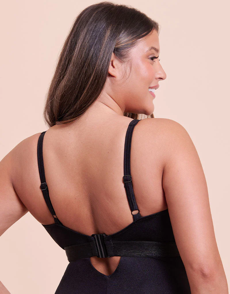Curvy Kate Siren Seas Non-Wired Plunge Swimsuit Black - Image 5