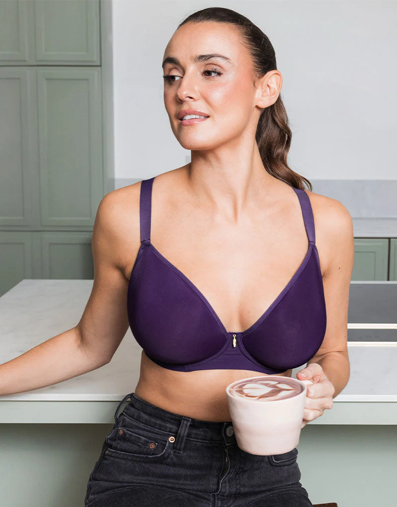 Curvy Kate Smoothie Spacer Moulded T-Shirt Plunge Bra Deep Purple - Image 2