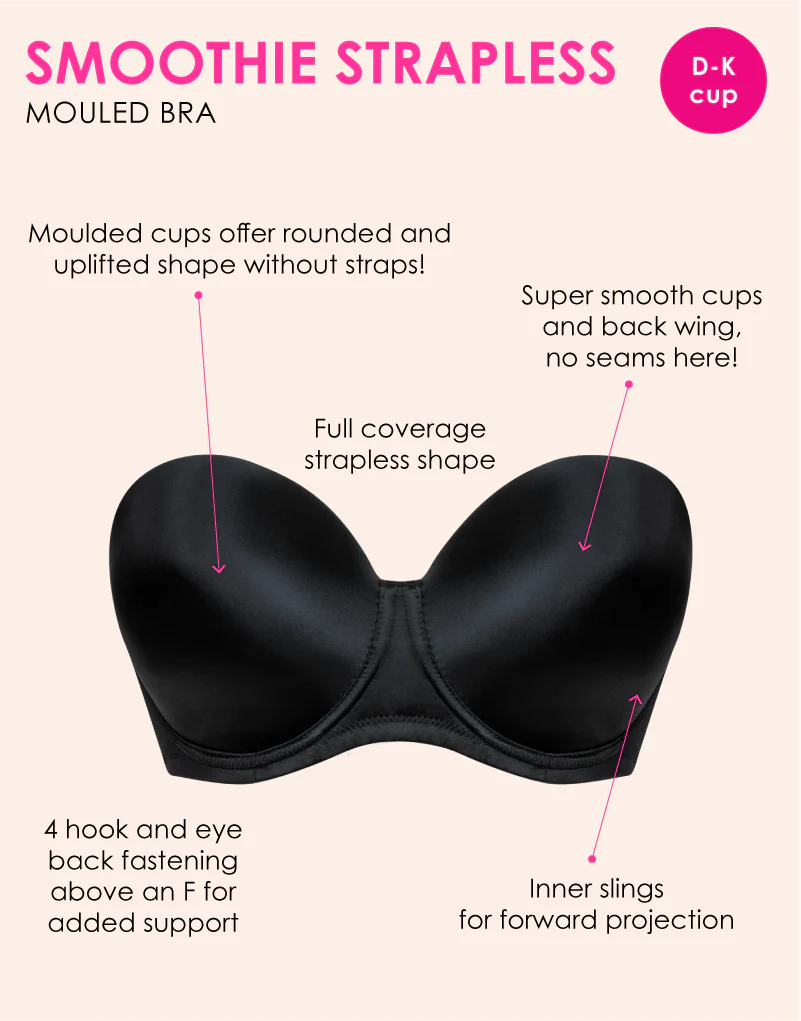 Curvy Kate Smoothie Moulded Strapless Multiway Bra Black - Image 3