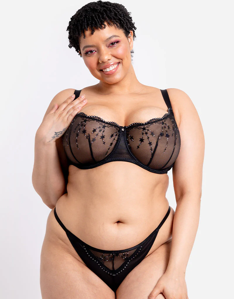 Curvy Kate Stardust Thong Black Sparkle - Image 4