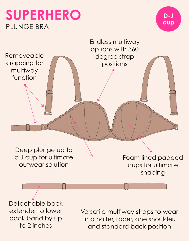 Curvy Kate Superhero Multiway Padded Plunge Bra Latte - Image 3