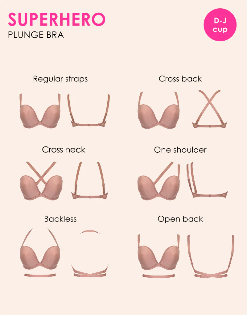Curvy Kate Superhero Multiway Padded Plunge Bra Latte - Image 4