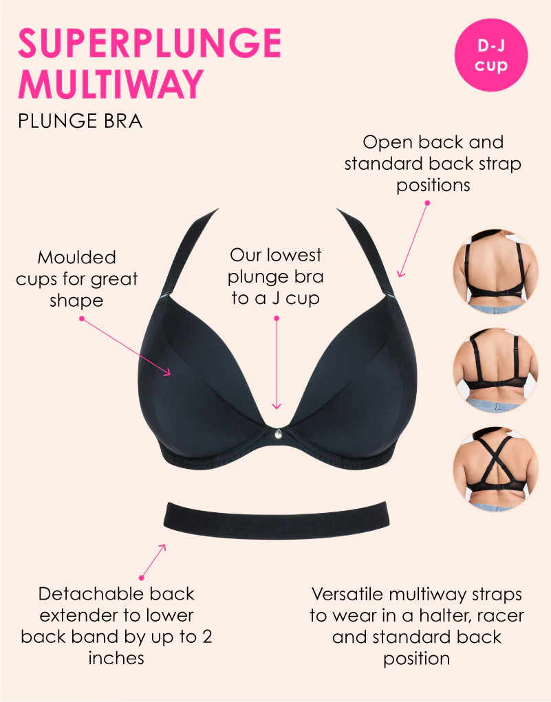 Curvy Kate Superplunge Multiway Padded Plunge Bra Black - Image 3