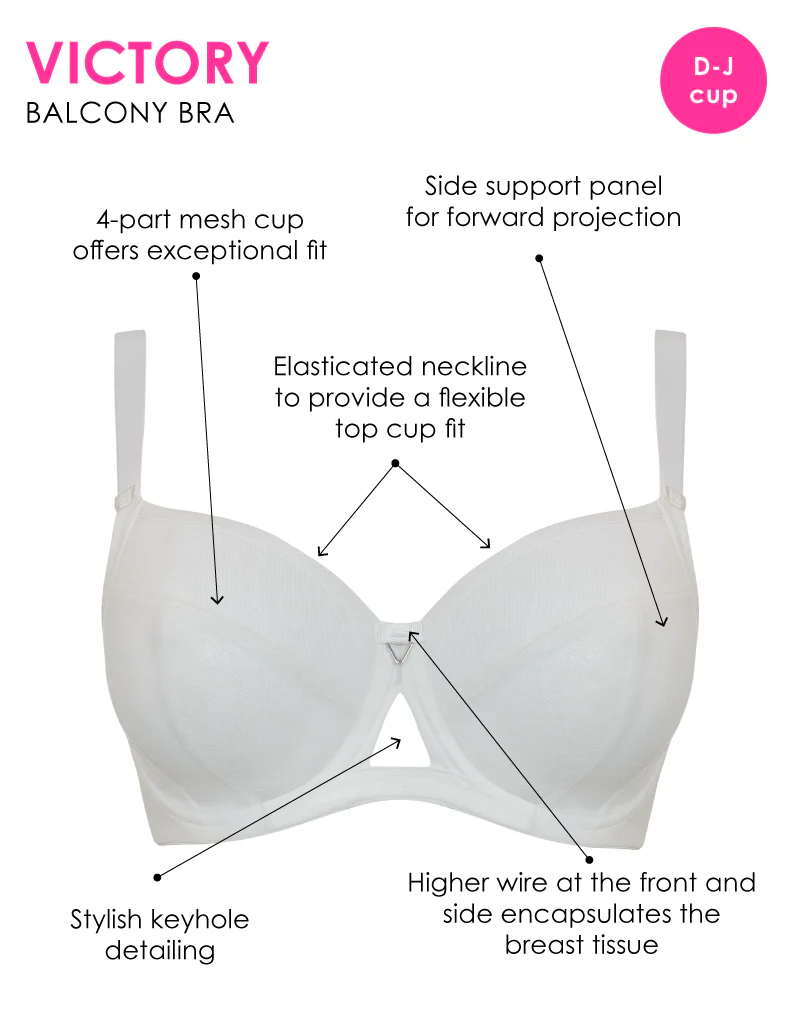 Curvy Kate Victory Side Support Balcony Bra White - Image 3