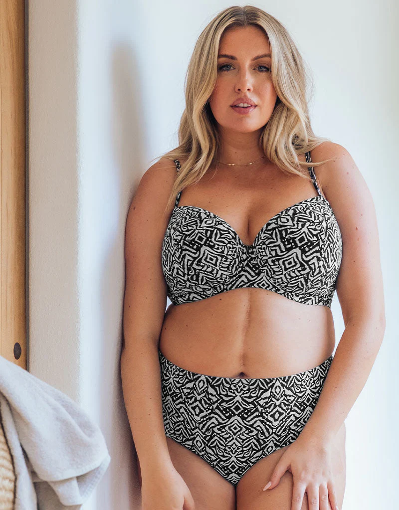 Curvy Kate Wild Horizon High Waist Bikini Brief Black Print - Image 5