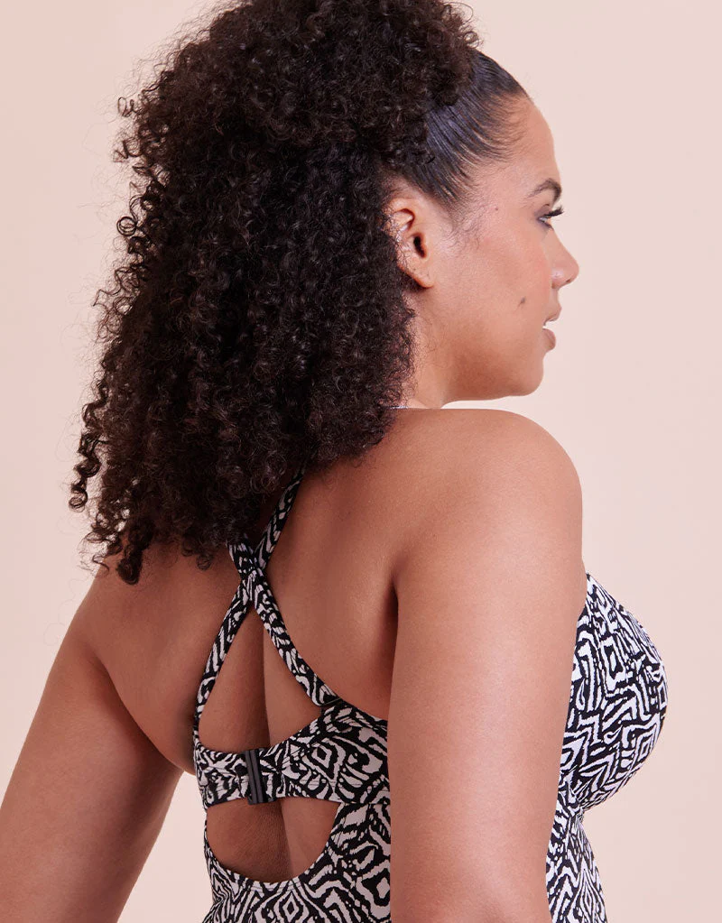 Curvy Kate Wild Horizon Padded Plunge Swimsuit Black Print - Image 5