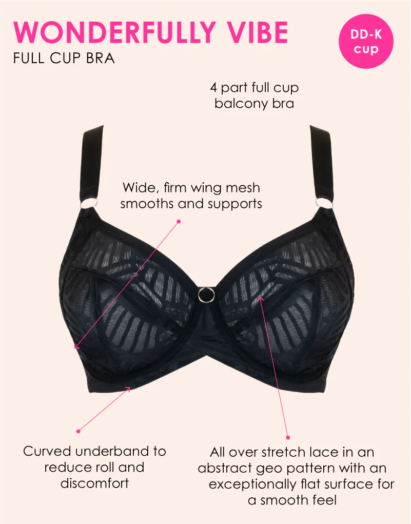 Curvy Kate WonderFull Vibe Full Cup Side Support Bra Black - Image 3