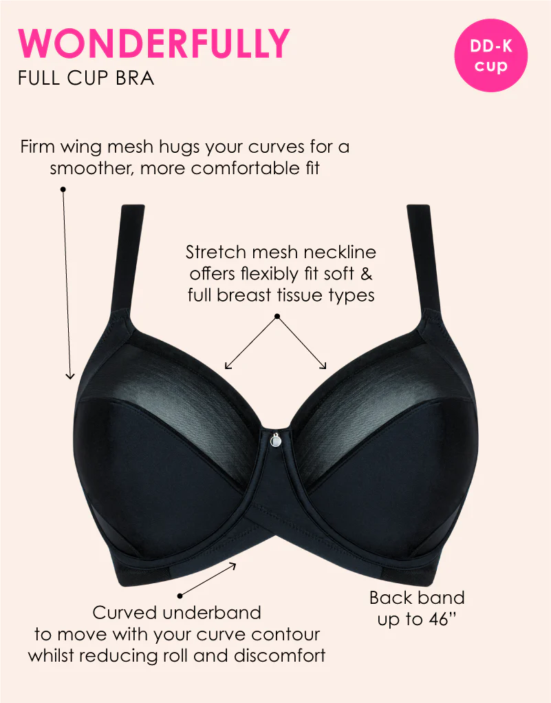 Curvy Kate WonderFully Full Cup Side Support Bra Black - Image 3