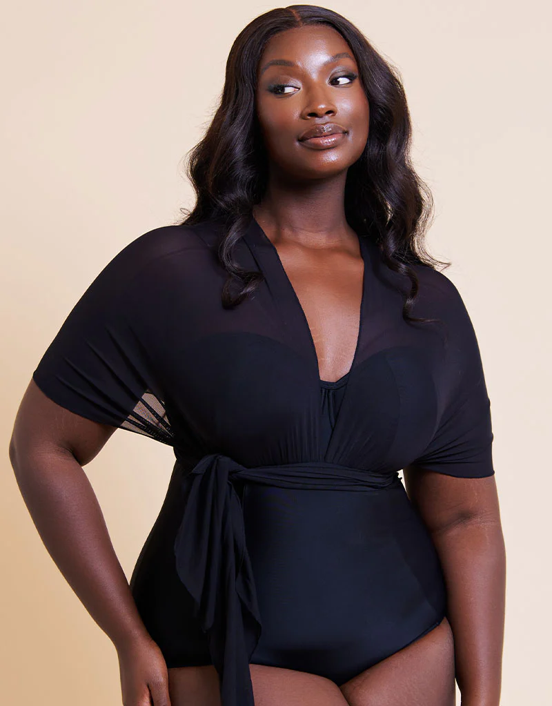 Curvy Kate Wrapsody Bandeau Strapless Multiway Swimsuit Black - Image 11