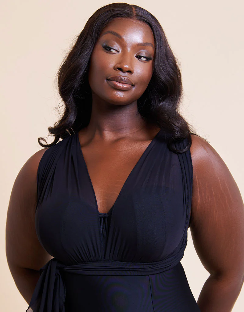Curvy Kate Wrapsody Bandeau Strapless Multiway Swimsuit Black - Image 4