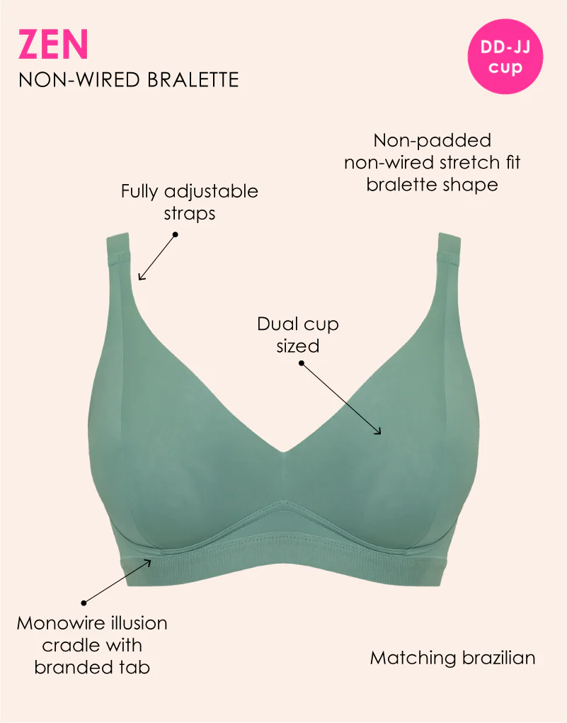 Curvy Kate Zen Non-Wired Bralette Sage Green - Image 5