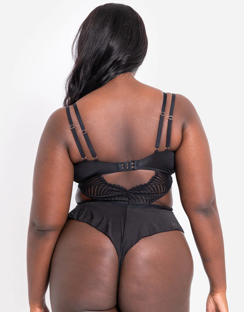 Scantilly After Hours Stretch Lace Teddy Black - Image 6