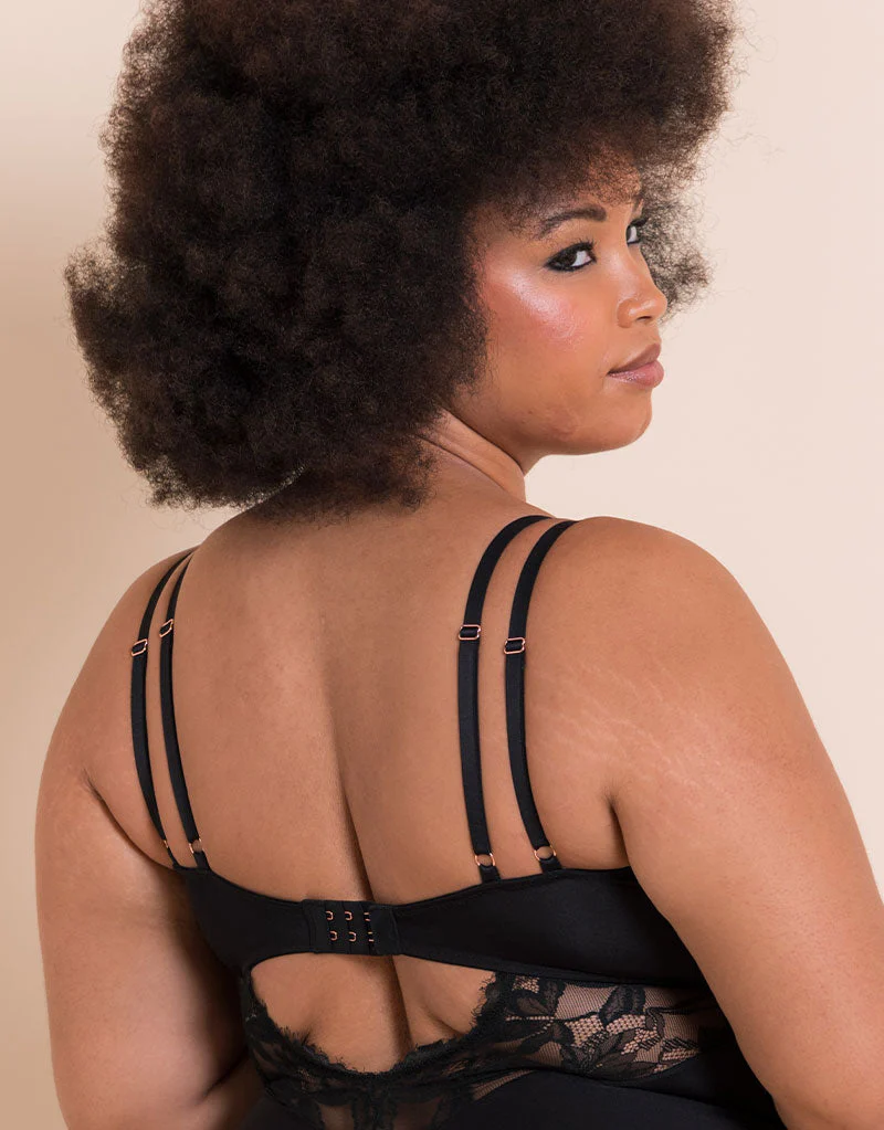 Scantilly Embrace Stretch Lace Teddy Black - Image 5